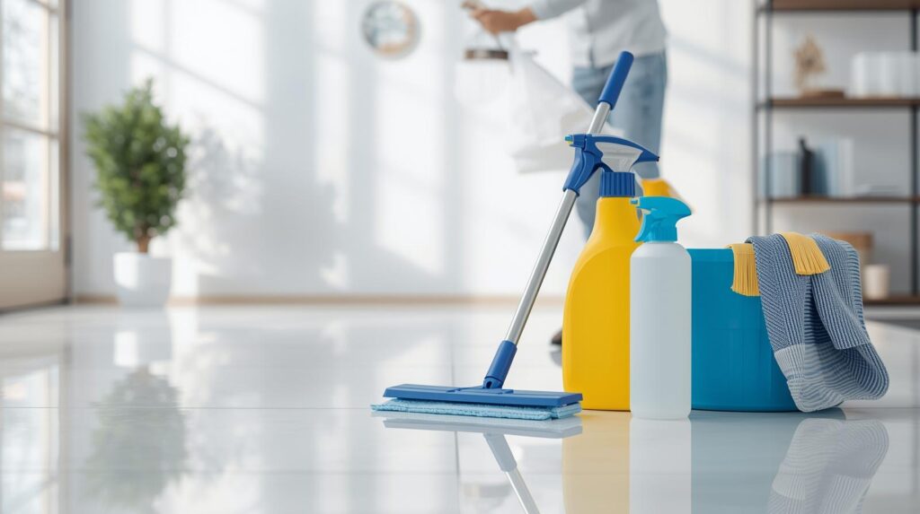 same-day cleaning services with professional cleaning supplies